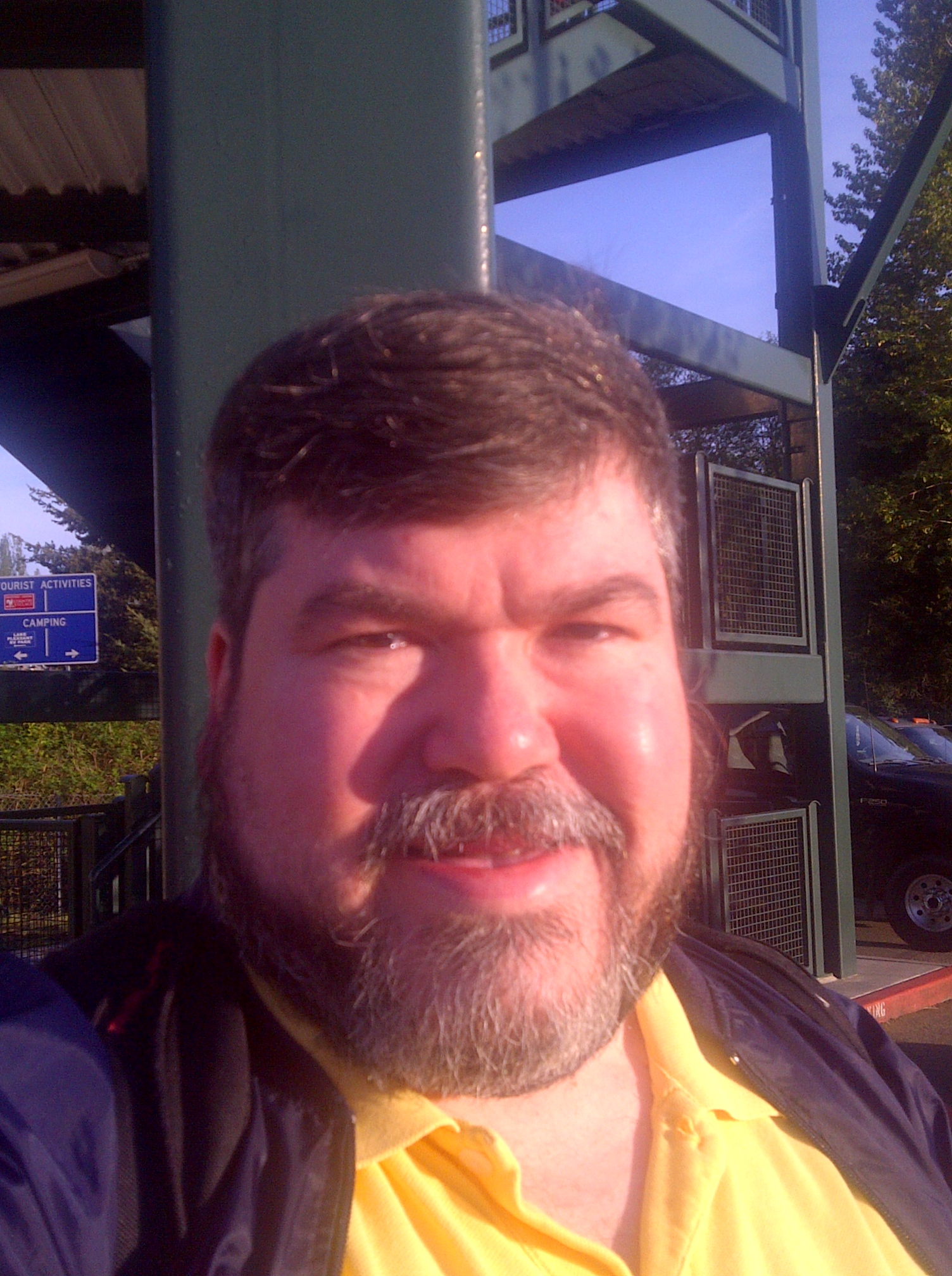Selfie at the foot of the steps at Canyon Park